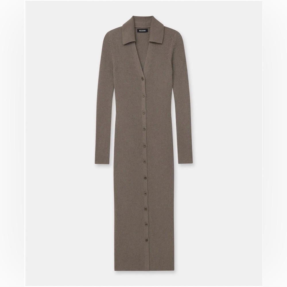 NAADAM Taupe Long Sleeve Knit Dress